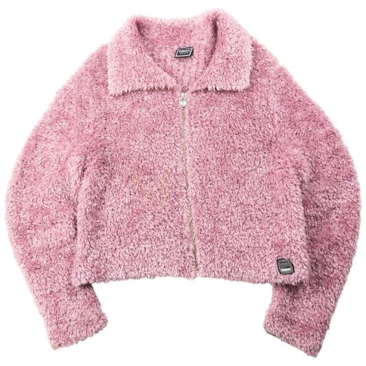 Vintage 2000s Versace Jeans Couture Mohair Wool Jacket Womens Size M | Medium, Pink