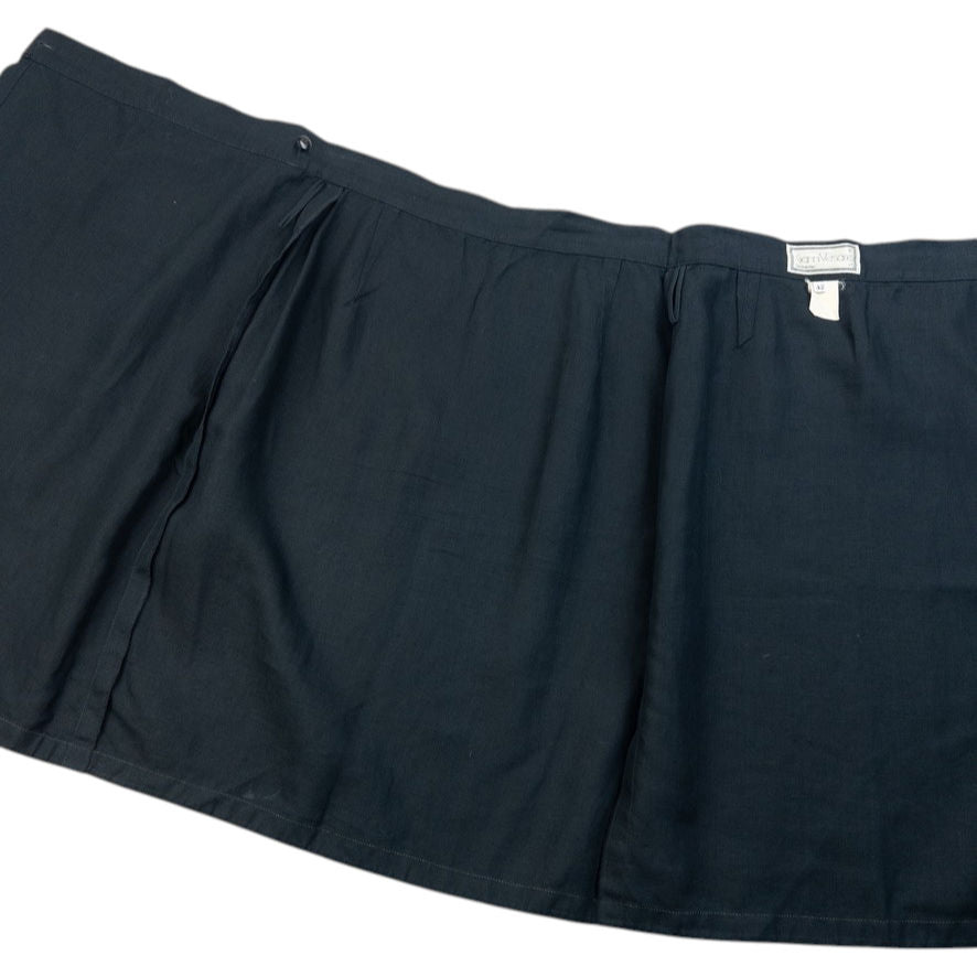Vintage 90s Gianni Versace Linen Wrap Skirt Womens Size W25 | W25, Black