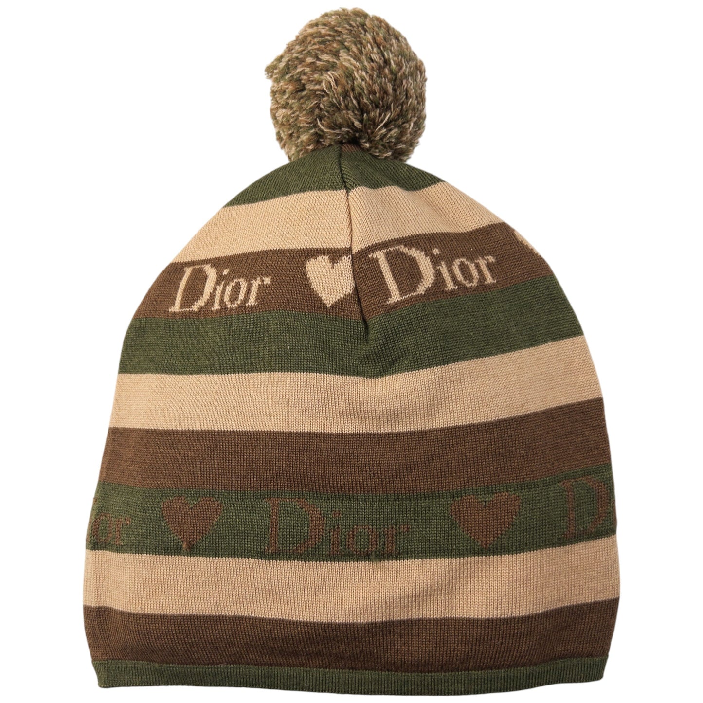 Vintage Dior Striped Bobble Hat