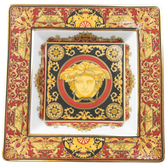Vintage 2000s Versace Rosenthal Medusa Pattern Ash Tray | O/S, Rose