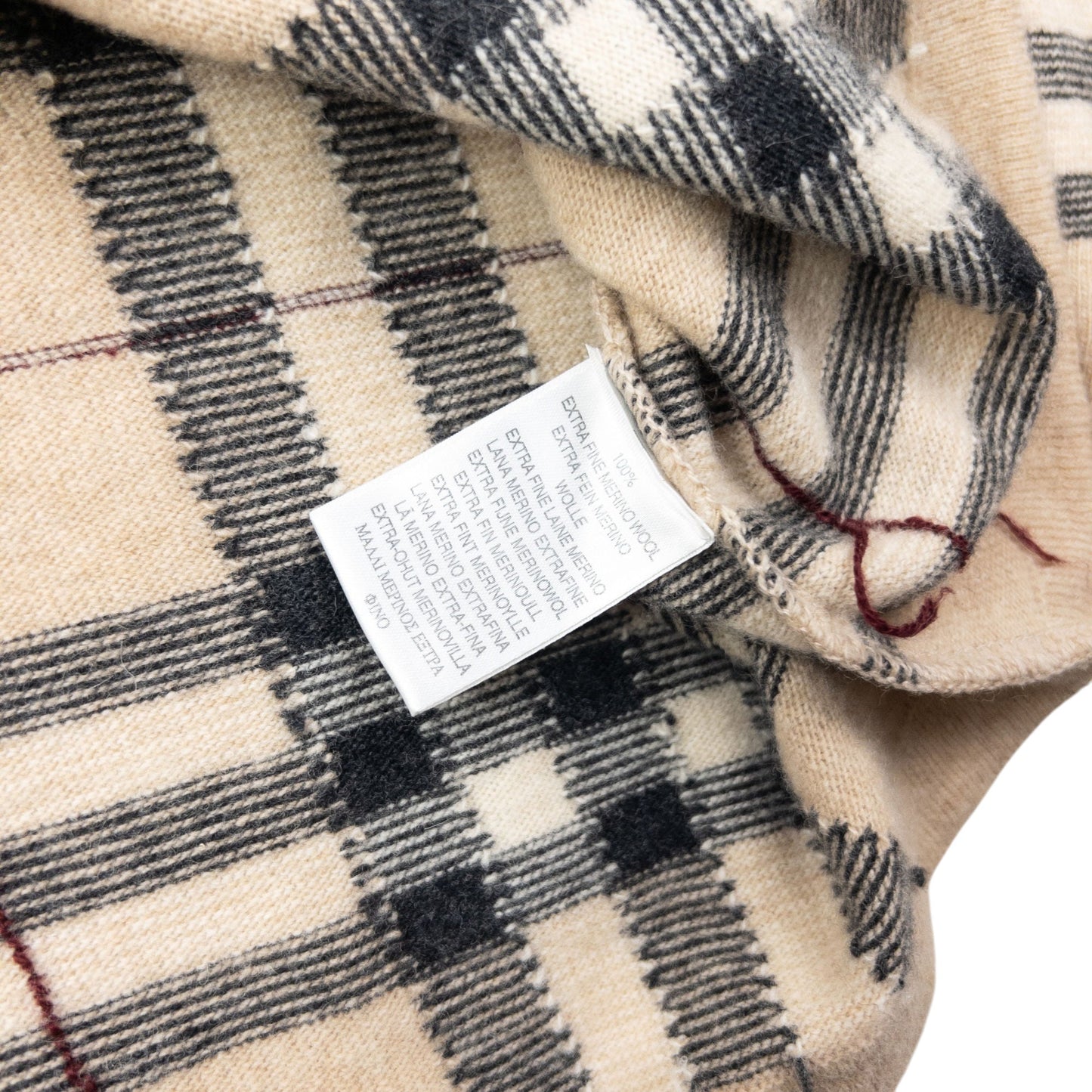 Vintage 2000s Burberry Nova Check Wool Jumper Size XL | XL, Beige