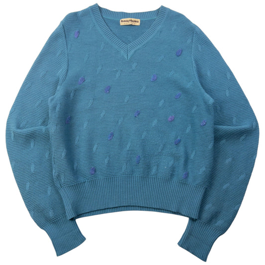 Vintage 80s Issey Miyake Wool Knit Jumper Womens Size M | Medium, Blue