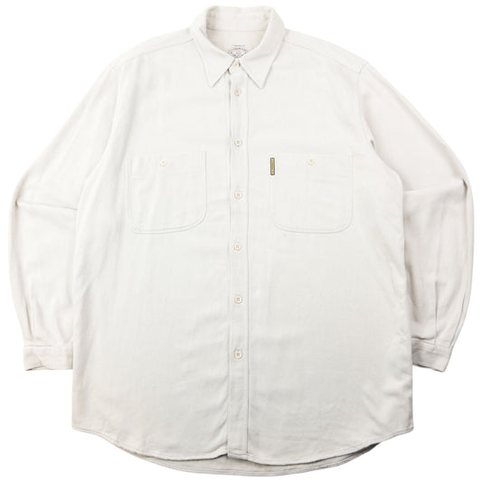 Vintage 90s Armani Jeans Long Sleeve Button Up Shirt Size L | Large, Cream