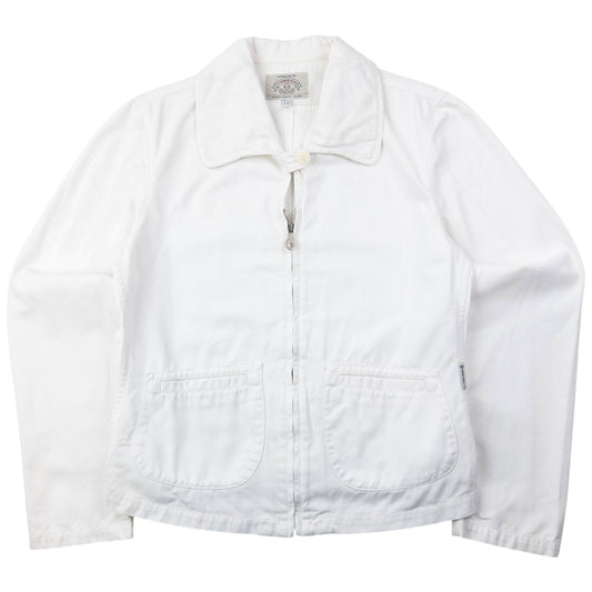 Vintage 90s Armani Jeans Zip Up Jacket Womens Size S | Small, White