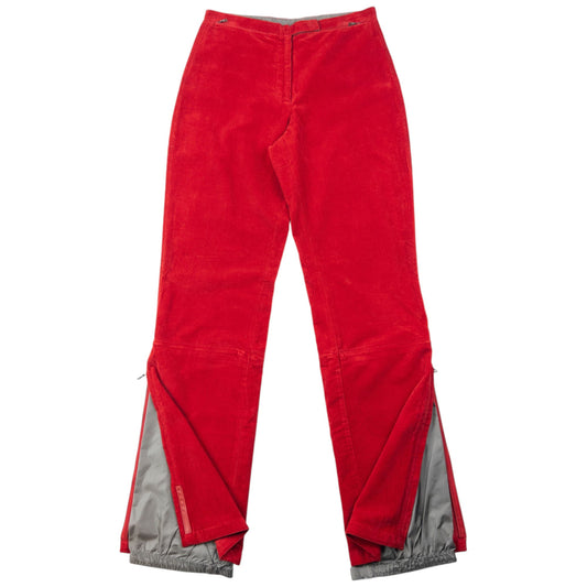 Vintage 2000s Prada Sport Layered Zip Cuff Corduroy Trousers Size W27