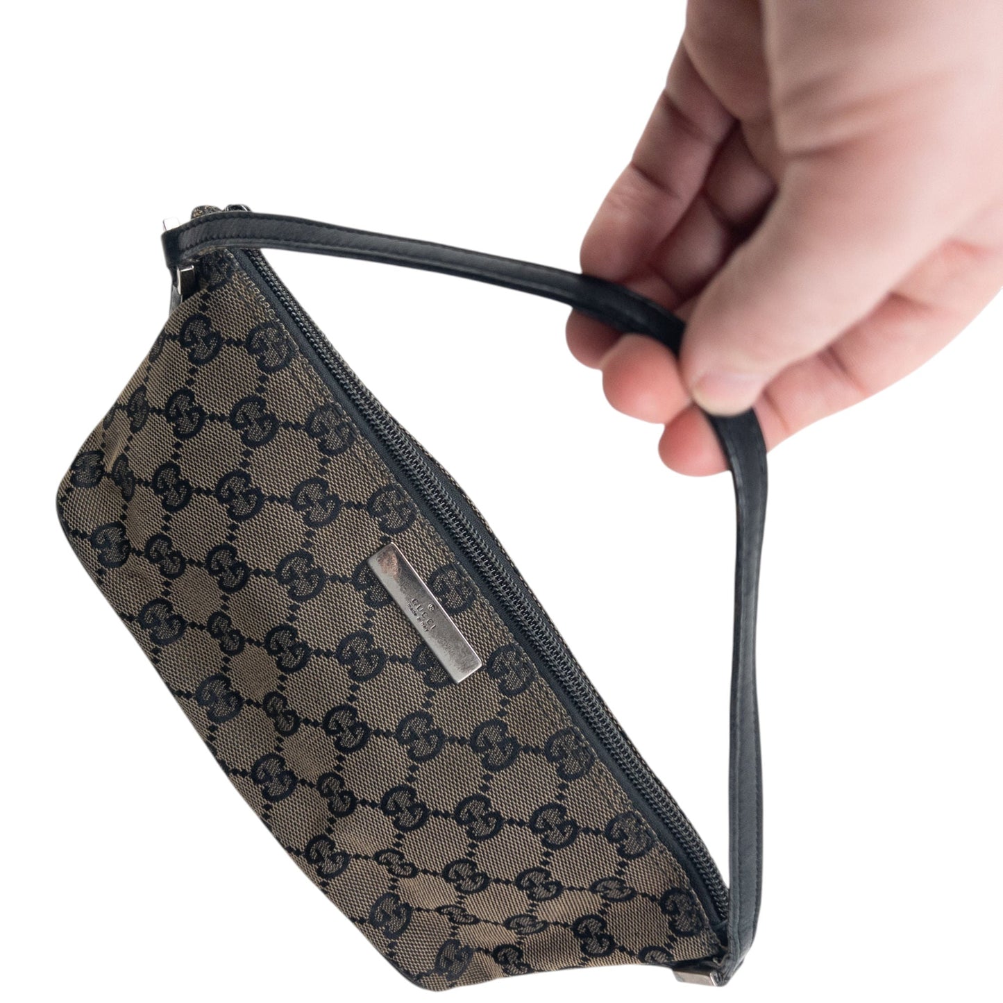 Vintage 2000s Gucci Monogram Pochette Mini Baguette Handbag