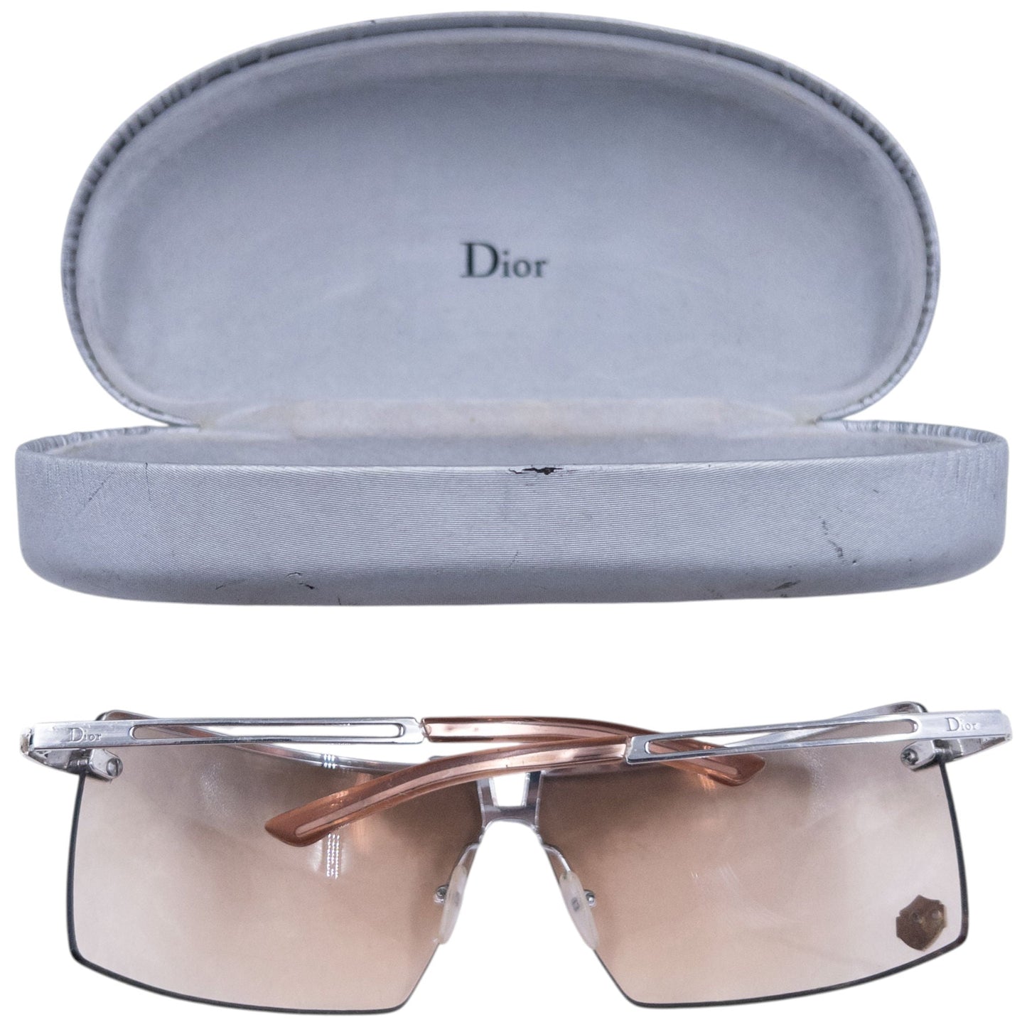 Vintage 2000s Dior By John Galliano Stunt Rimless Sunglasses | O/S, Beige