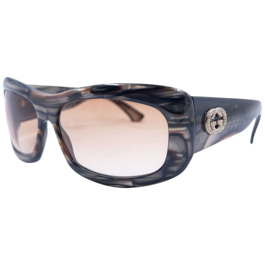 Vintage 2000s Gucci Diamonte Pattern Sunglasses | O/S, Tortoiseshell
