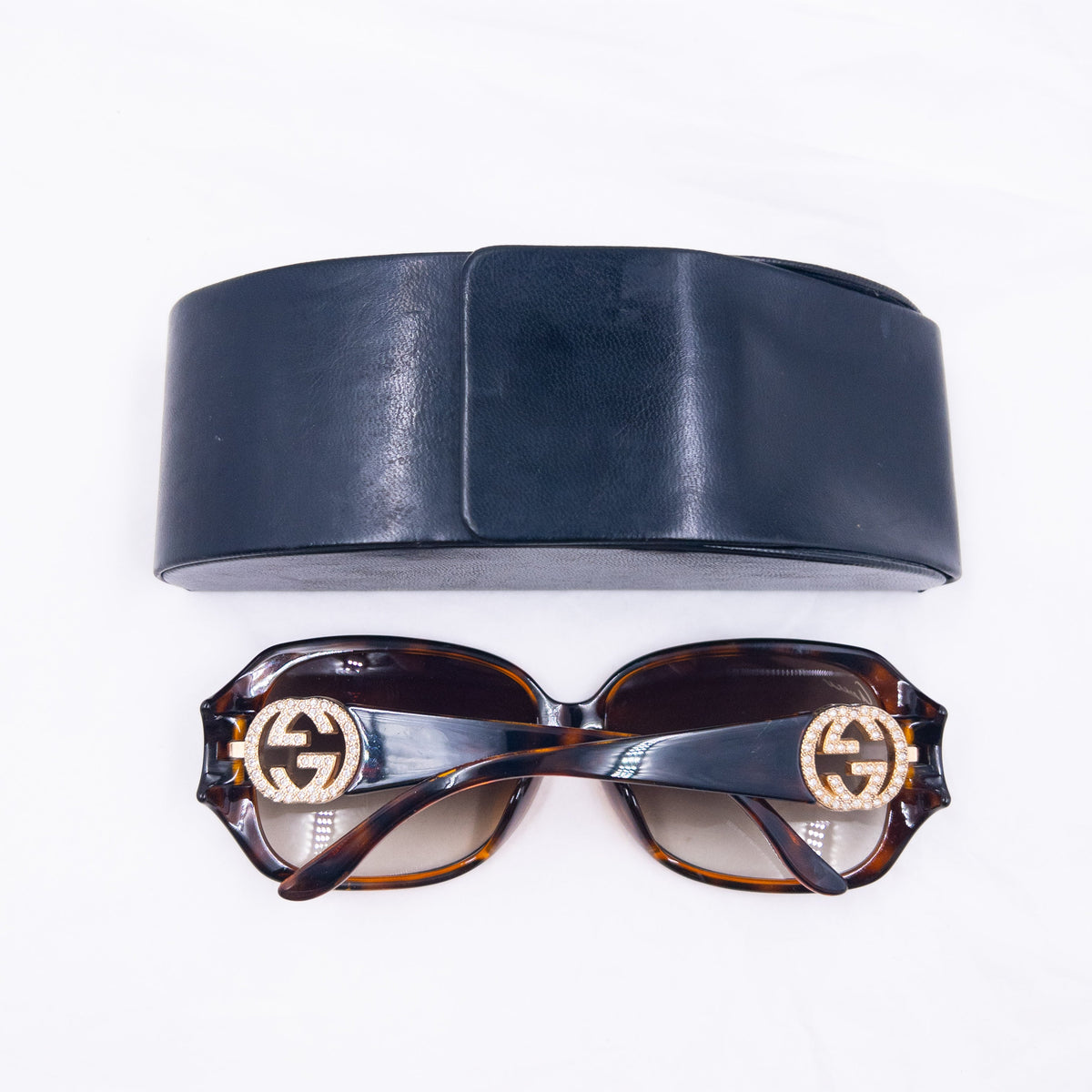 Vintage 2000s Gucci Diamanté Tortoise Shell Sunglasses | O/S, Brown
