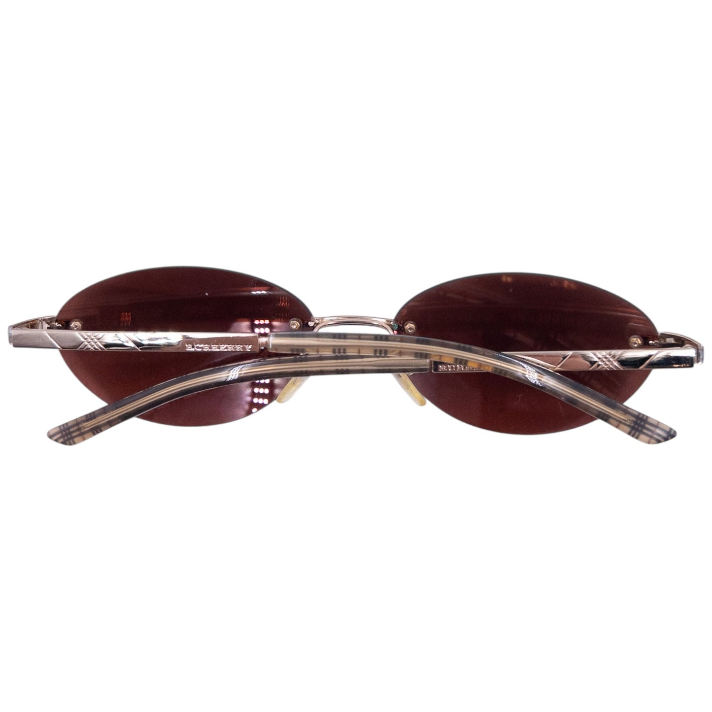 Vintage Burberry Nova Check Rimless Sunglasses