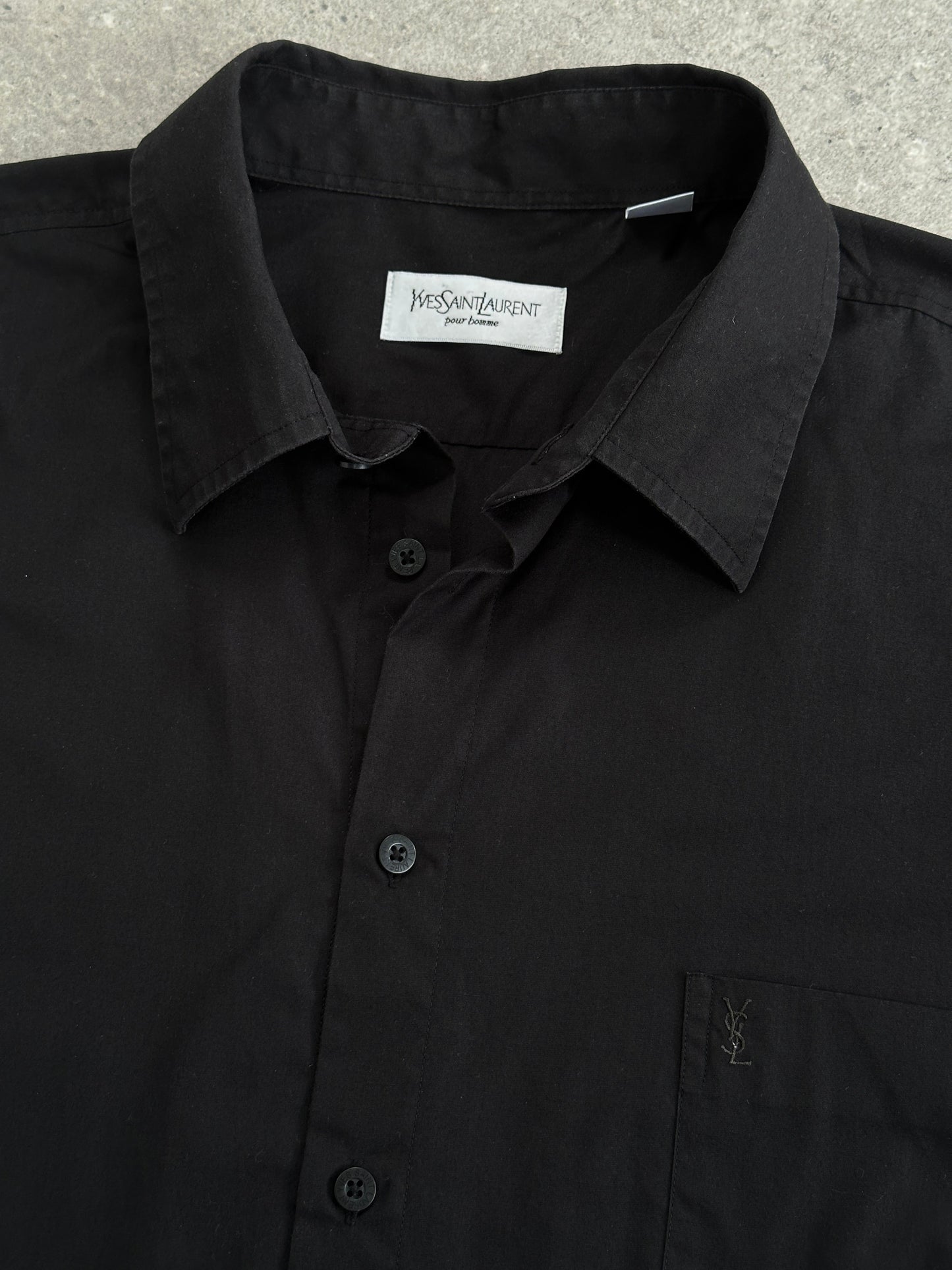 Yves Saint Laurent Pour Homme 2000s Cotton Short Sleeve Shirt - XXL