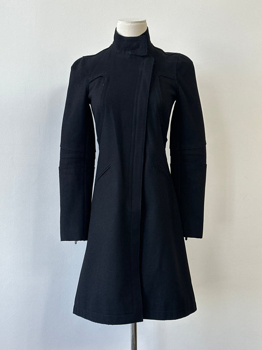 Armani Exchange 2000s Wool Funnel Neck Fitted Coat - XS