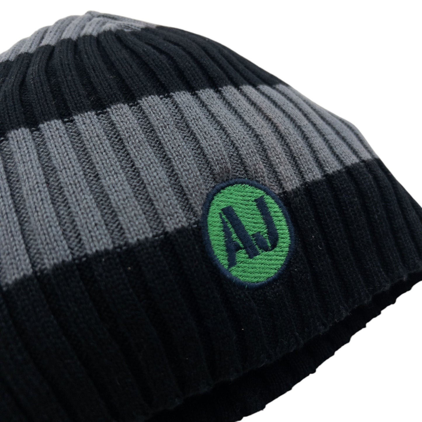Vintage 2000s Armani Jeans Ribbed Stripe Beanie Hat