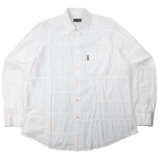 Vintage 2000s Armani Jeans Patchwork Long Sleeve Button Up Shirt Size XL