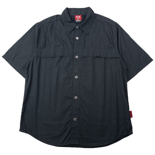 Vintage 90s Oakley Short Sleeve Button Up Shirt Size M | Medium, Black