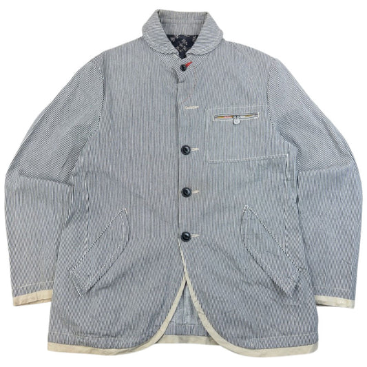 Vintage 2000s PPFM Striped Button Up Jacket Size M | Medium, Grey