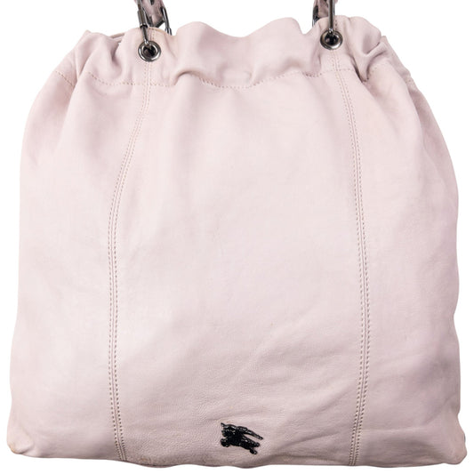 Vintage 2000s Burberry Leather Bucket Shoulder Bag | O/S, Pink