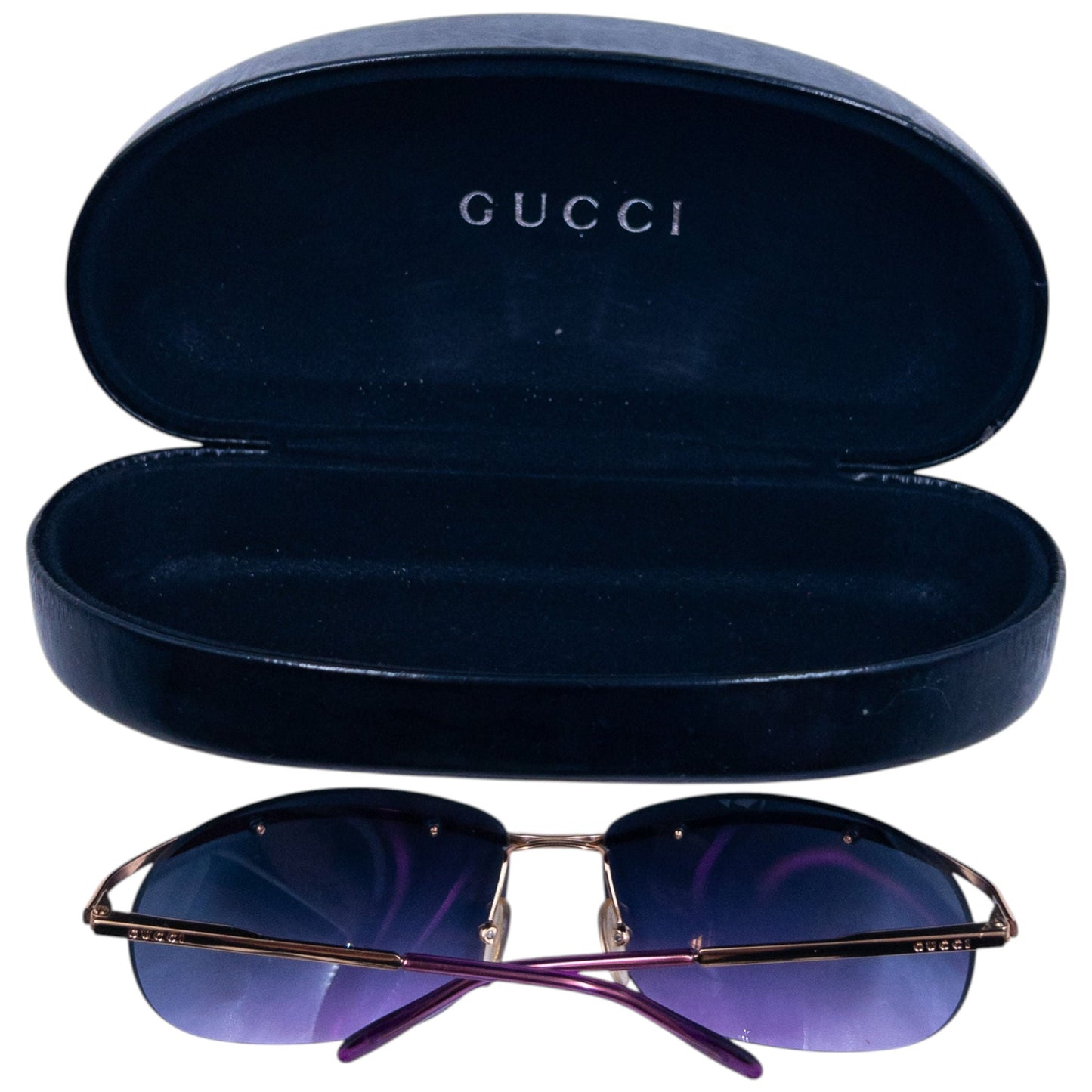 Vintage 2000s Gucci Rimless Sunglasses | O/S, Blue