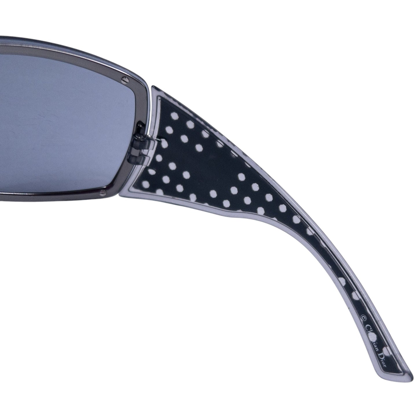 Vintage 2000s Dior By John Galliano Polka Dot Shield Sunglasses | O/S, Black