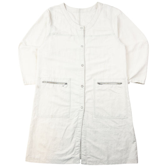 Vintage 90s Issey Miyake Lightweight Longline Jacket Size M | Medium, Cream