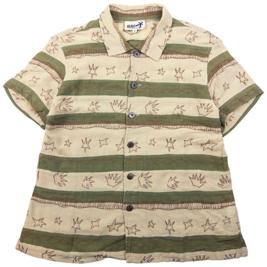 Vintage Hai Sporting Gear By Issey Miyake Embroidered Button Up Shirt Size XS