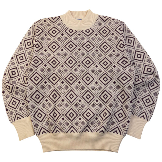 Vintage 80sYSL Yves Saint Laurent Pattern Wool Knit Jumper Size S | Small, Multicoloured