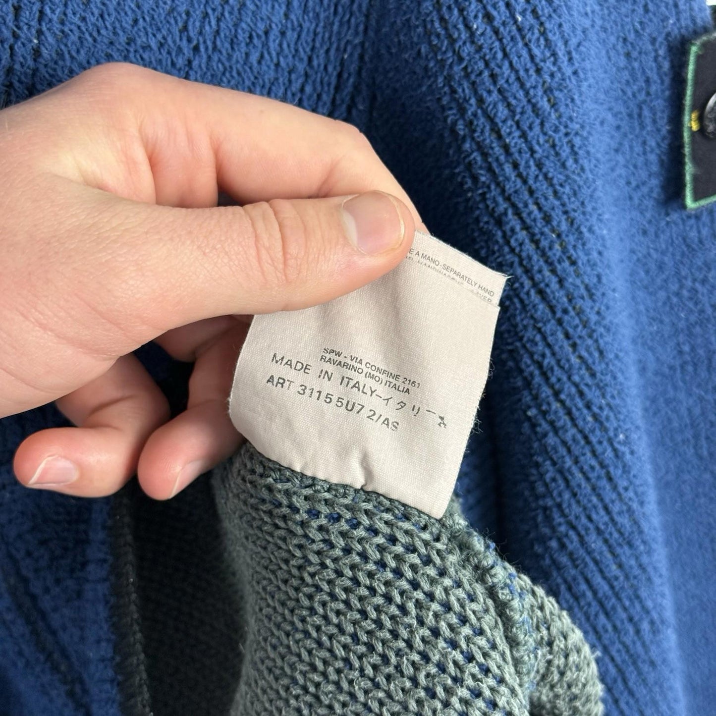 1999 Stone Island Knit Zip Jumper (XL) | Extra Large, Blue