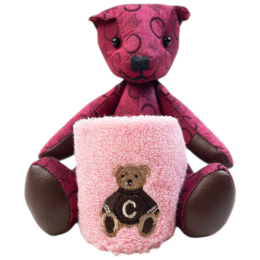 Vintage 90s Celine Monogram Teddy Bear & Embroidered Flannel | O/S, Multicoloured