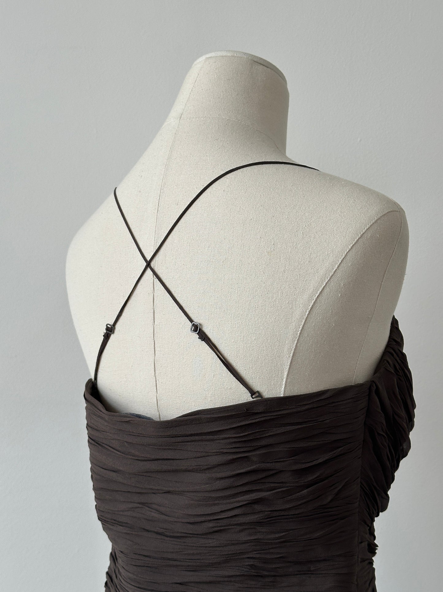 Vintage 2000s Pure Silk Ruched Top - M