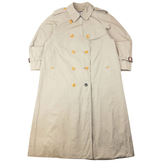 Vintage 80s Burberry Nova Check Lined Trench Jacket Size M | Medium, Beige