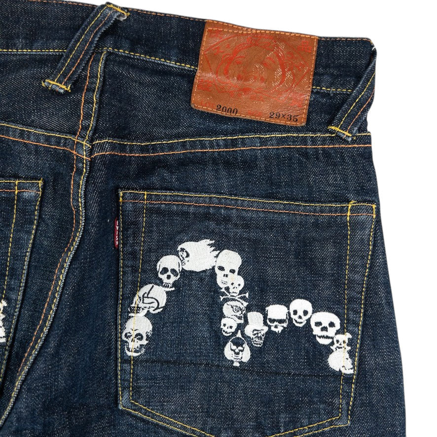 Vintage Evisu Double Skull Gull Japanese Denim Jeans Size W28