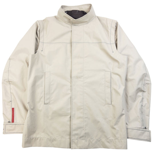 Vintage 2000s Prada Sport Zip Off Sleeve Jacket Size L | Large, Beige