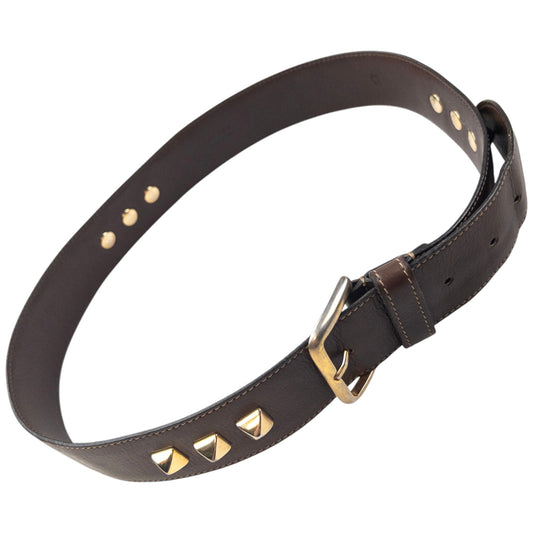 Vintage 90s Prada Studded Leather Belt Size M | O/S, Brown