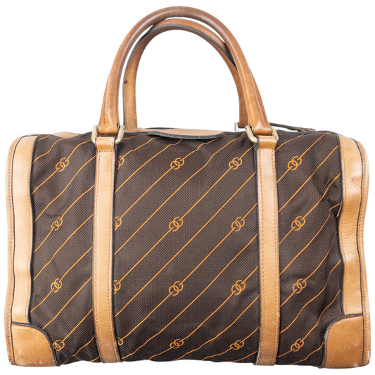 Vintage 80s Gucci Monogram Handbag | O/S, Brown