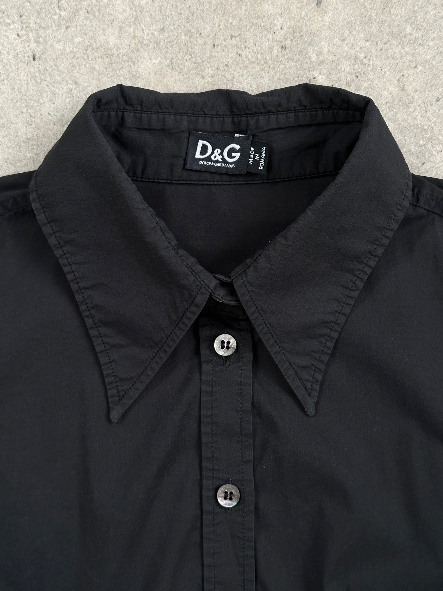 Dolce & Gabbana 1990s Dagger Collar Fitted Shirt - S-M