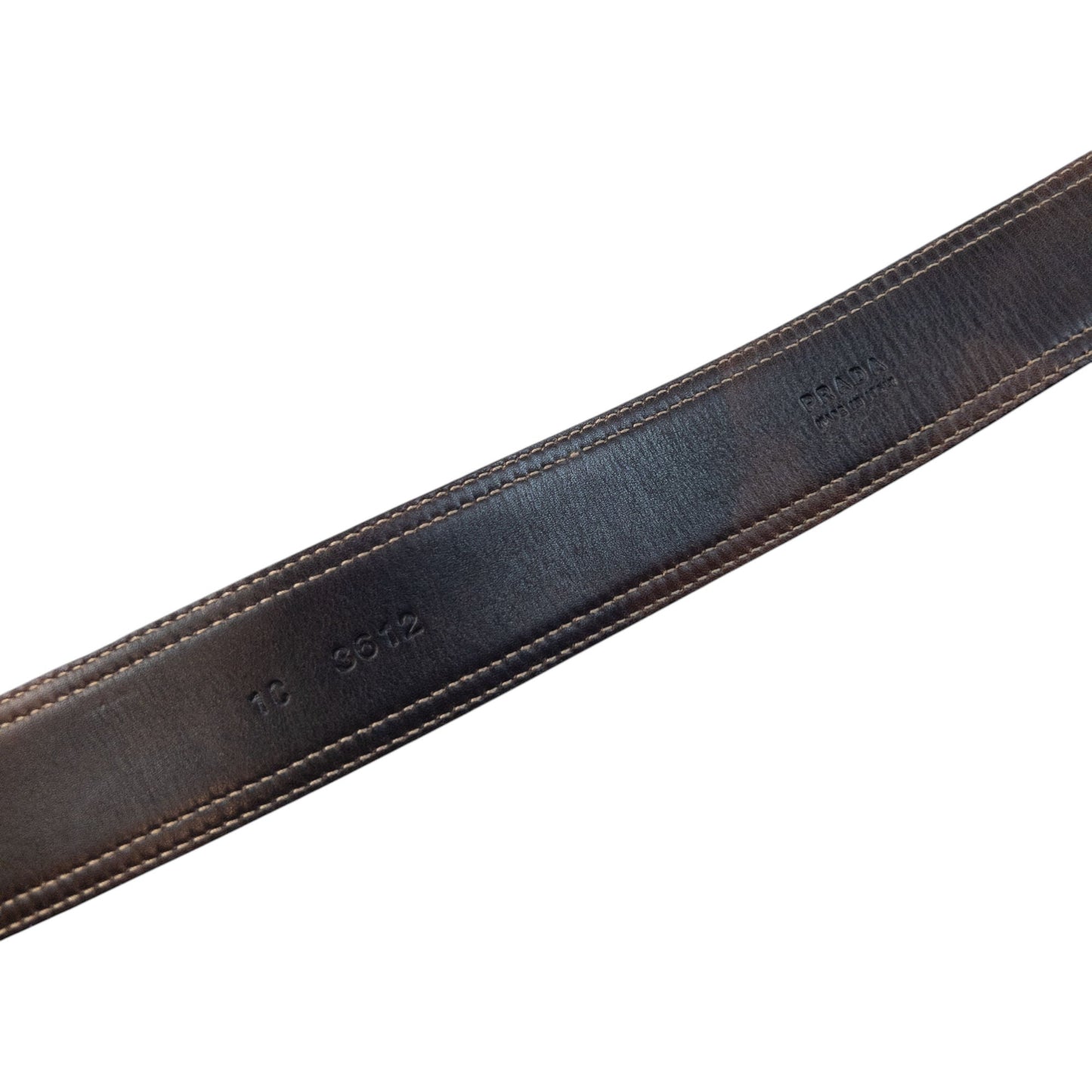 Vintage 90s Prada Leather Belt Size W26 | O/S, Brown