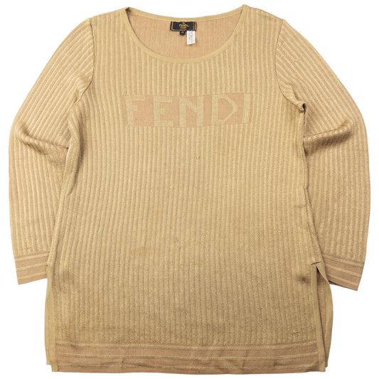 Vintage 90s Fendi Lightweight Jumper Womens Size XL | XL, Beige