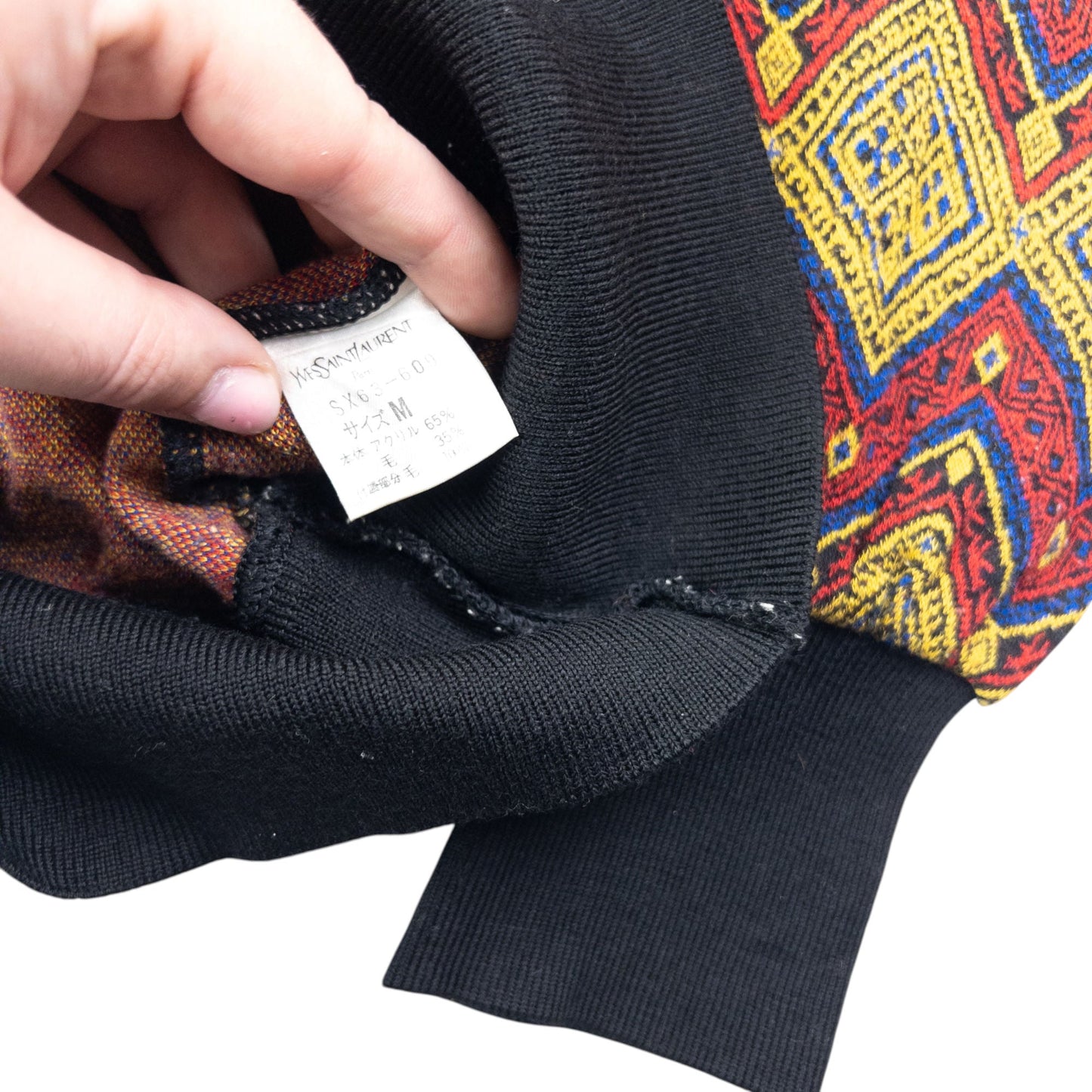 Vintage 80s YSL Yves Saint Laurent Pattern Jumper Size M | Medium, Multicolour