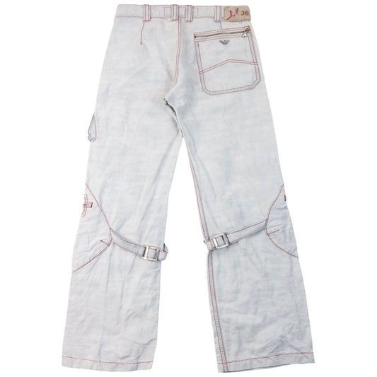 Vintage 2000s Armani Jeans Buckle Bondage Cargo Trousers Size W31 | W31, Multicoloured