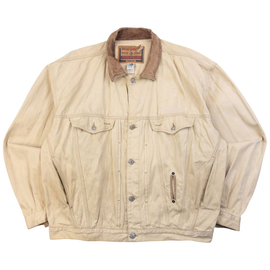 Vintage 90s Diesel Industry Button Up Jacket Size XL | XL, Beige