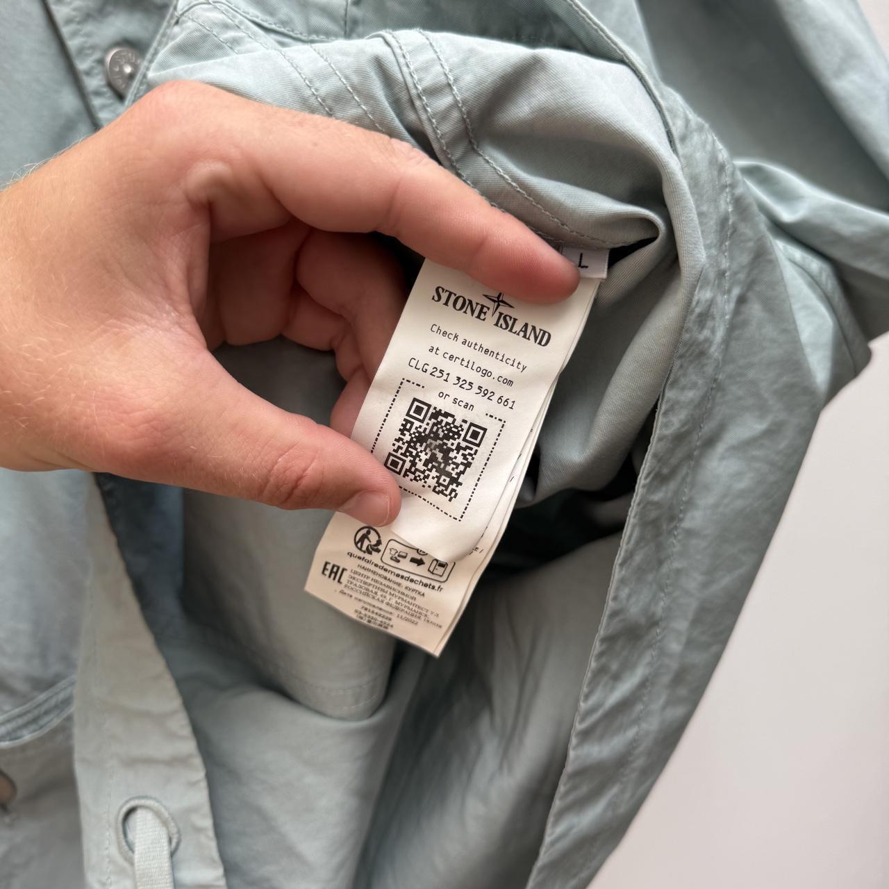 Stone Island Cupro Cotton Twill Smock Jacket light blue (L) | Large, Blue