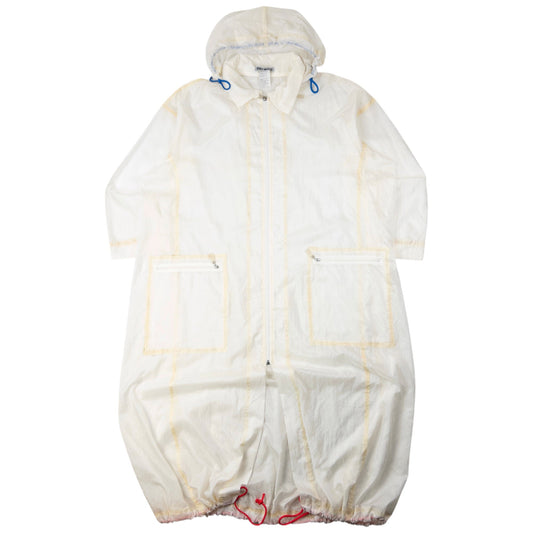 Vintage 90s Issey Miyake Transparent Longline Jacket Size L | Large, Cream