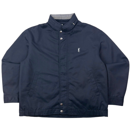 Vintage 90s YSL Yves Saint Laurent Harrington Jacket Size M | Medium, Navy