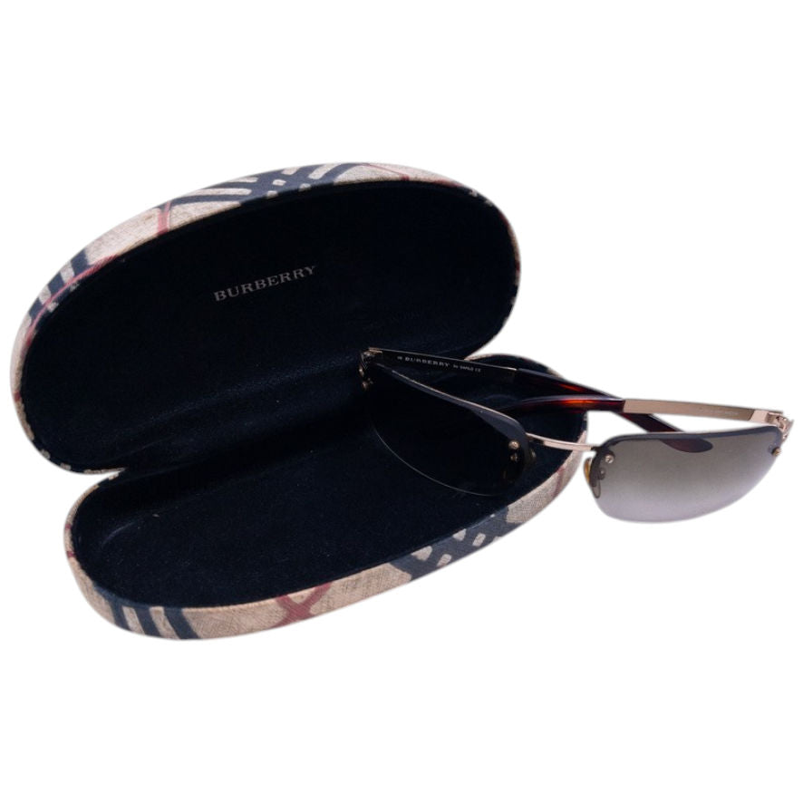 Vintage Burberry Nova Check Rimless Sunglasses