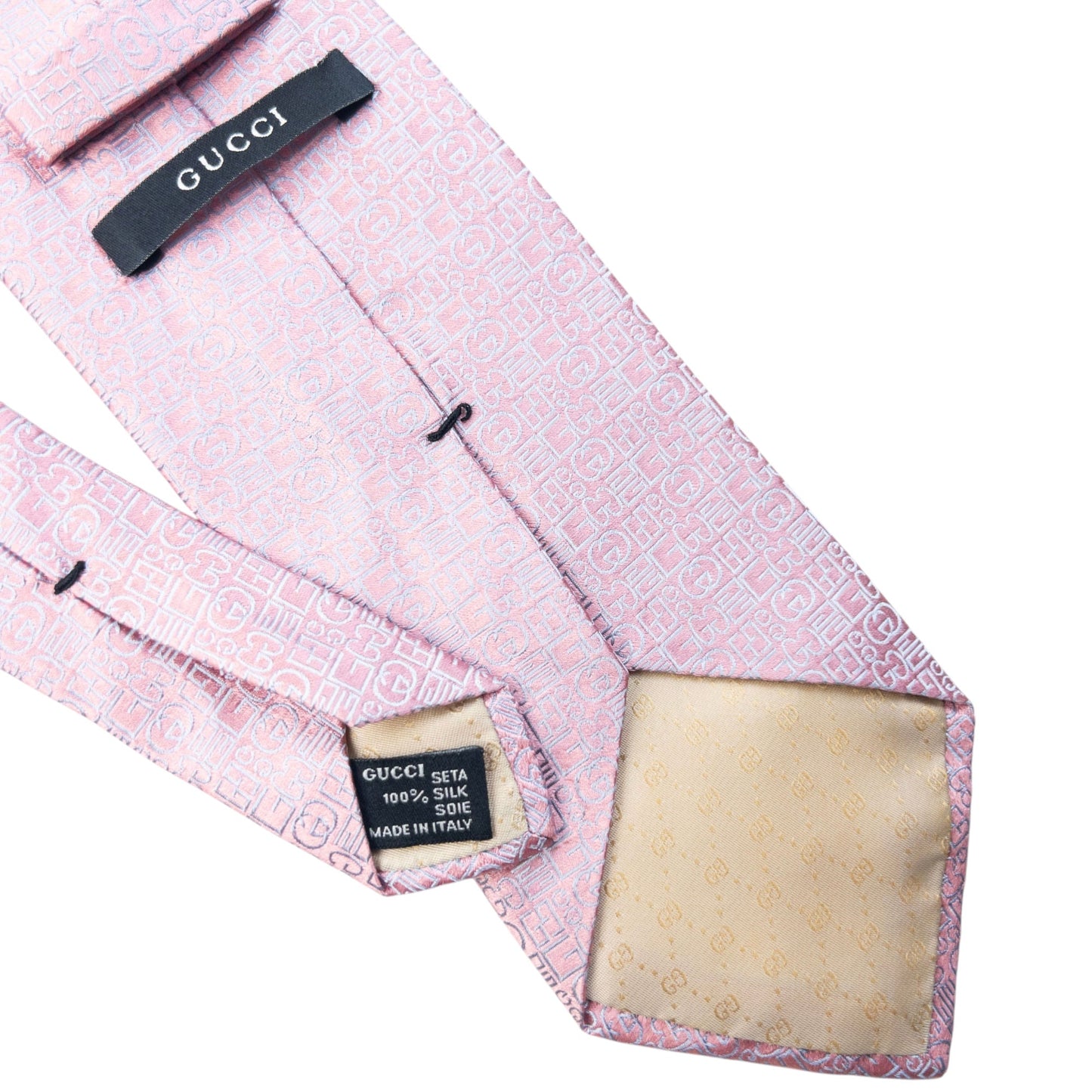 Vintage 2000s Gucci Monogram Silk Tie | O/S, Grey