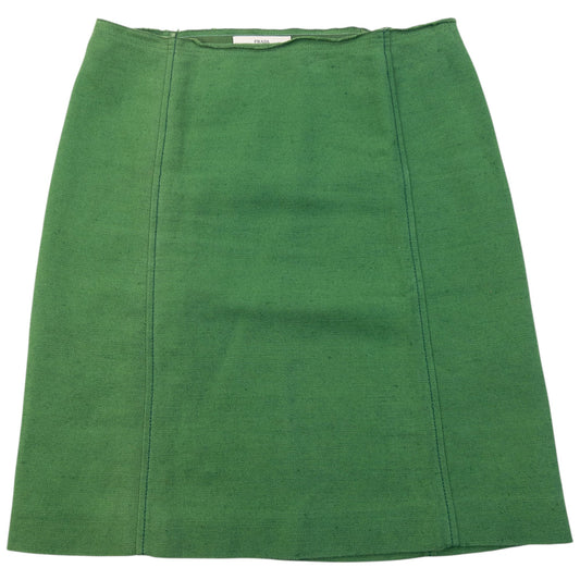 Vintage 2000s Prada Linen Skirt Womens Size W28 | W28, Green