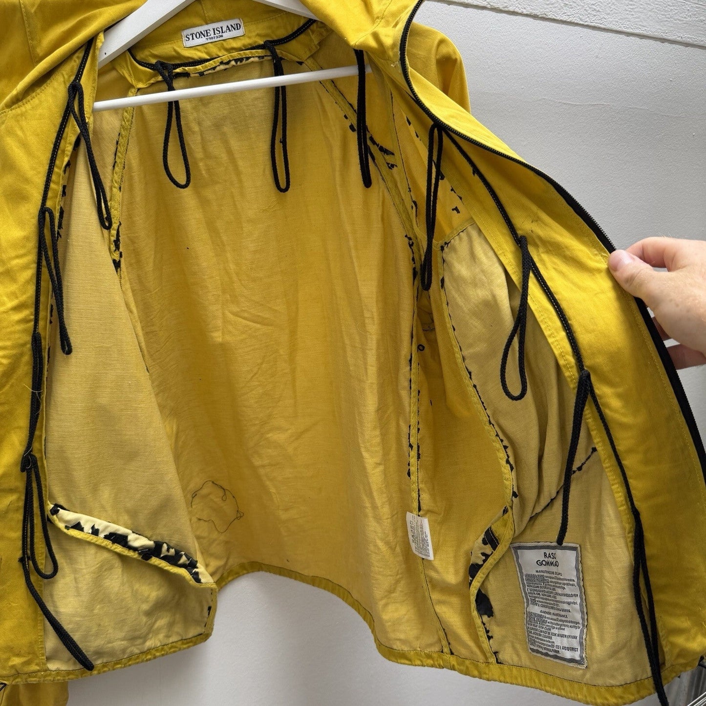 00’s Stone Island Raso Gommato Jacket (M) | Large, Yellow