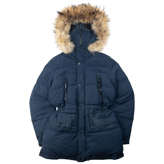 Vintage 2000s CP Company Explorer Full Zip Fur Goggle Hood Jacket Size M | Medium, Navy