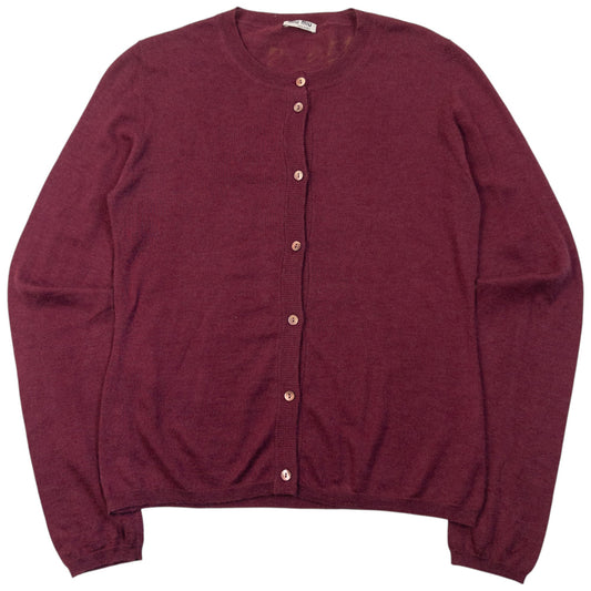Vintage 2000s Miu Miu Cashmere Silk Cardigan Womens Size M | Medium, Burgundy