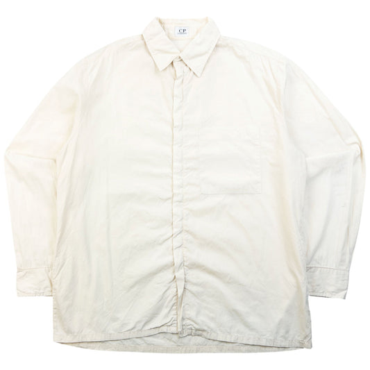 Vintage 2000 CP Company Long Sleeve Zip Up Shirt Size M | Medium, Cream